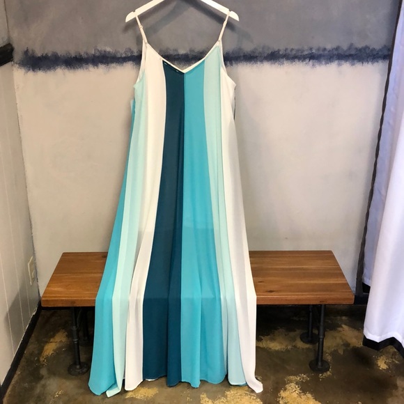 Entro Striped Maxi Dress M New Long Summer - Picture 3 of 6